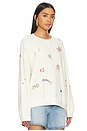 view 2 of 5 The Slouch Sweatshirt With Charm Embroidery in Washed White