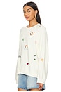 view 3 of 5 The Slouch Sweatshirt With Charm Embroidery in Washed White