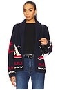 view 1 of 4 Sailboat Lodge Cardigan in Dark Navy