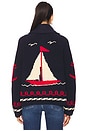 view 3 of 4 Sailboat Lodge Cardigan in Dark Navy