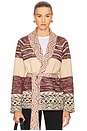 view 1 of 4 Riding Cardigan in Rusted Red Multi