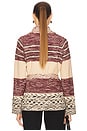 view 3 of 4 Riding Cardigan in Rusted Red Multi