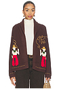 view 1 of 4 The Lasso Lodge Cardigan in Umber