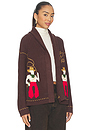 view 2 of 4 The Lasso Lodge Cardigan in Umber
