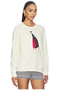 view 2 of 5 The College Sweatshirt With Sailing Boat Applique in Washed White