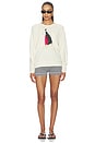 view 4 of 5 The College Sweatshirt With Sailing Boat Applique in Washed White