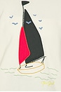 view 5 of 5 The College Sweatshirt With Sailing Boat Applique in Washed White