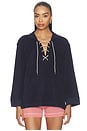 view 1 of 4 The Micro Terry Lace Up Tunic in Navy
