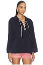 view 2 of 4 The Micro Terry Lace Up Tunic in Navy