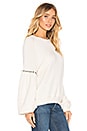 view 2 of 4 The Bishop Sleeve Sweatshirt in Washed White With Studs