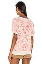 view 3 of 4 Short Sleeve Puff Sweatshirt Top in Washed White With Red Palm Print