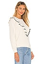 view 2 of 4 The Shrunken Ruffle Sweatshirt in Washed White