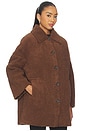view 3 of 5 The Plush Car Coat in Chocolate