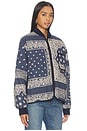 view 3 of 6 The Quilted Bomber in Navy Bandana Print