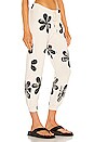 view 2 of 4 The Cropped Daisy Stamp Sweatpant in Washed White