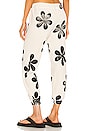 view 3 of 4 The Cropped Daisy Stamp Sweatpant in Washed White