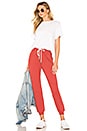 view 4 of 4 The Cropped Sweatpant in Brick Red