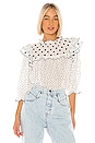 view 1 of 4 The Doll Top in Black & White Polka Dot