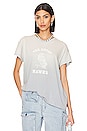 view 1 of 4 the Boxy Crew Tee with Hawk Graphic in Double Washed Pastel Blue