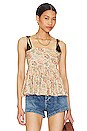 view 1 of 4 The Dainty Top in Peach Paisley Floral