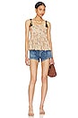 view 4 of 4 The Dainty Top in Peach Paisley Floral