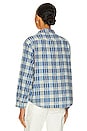 view 4 of 5 HARBOR シャツ in Bright Blue Pioneer Plaid