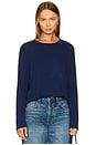 view 1 of 4 The Long Sleeve Crop Tee in True Navy