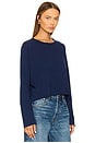 view 2 of 4 The Long Sleeve Crop Tee in True Navy