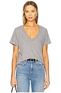 view 1 of 4 The V Neck Tee in Heather Grey