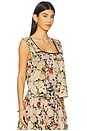 view 2 of 4 The Victorian Pleat Tank in Vintage Rose Print