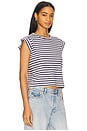 view 2 of 5 The Peak Shoulder Tee in Vintage Blue Stripe