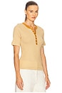 view 2 of 5 Baseline Henley Tee in Bronze Stripe