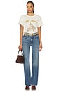 view 4 of 4 The Boxy Crew With Horse Embroidery in Washed White