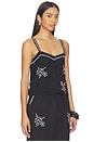 view 2 of 5 The Weekend Tank With Hanky Embroidery in Black