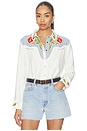 view 1 of 5 The Embroidered Western Shirt X Stetson Collab in Cream With Chambray Mix Multi