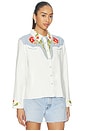 view 2 of 5 The Embroidered Western Shirt X Stetson Collab in Cream With Chambray Mix Multi
