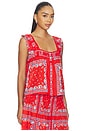view 2 of 4 The Victorian Pleat Tank in Red Sailboat Bandana