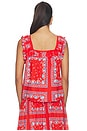 view 3 of 4 The Victorian Pleat Tank in Red Sailboat Bandana