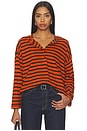 view 1 of 4 The Shrunken Henley in Hot Red Naval Stripe