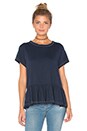 view 1 of 4 Ruffle Tee in Deep Blue