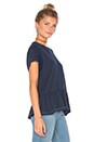 view 2 of 4 Ruffle Tee in Deep Blue