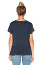 view 3 of 4 Ruffle Tee in Deep Blue