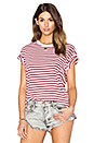 view 1 of 4 The Boxy Crew Tee in Vintage Red & Cream Stripe