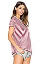 view 2 of 4 The Boxy Crew Tee in Vintage Red & Cream Stripe