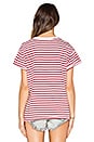 view 3 of 4 The Boxy Crew Tee in Vintage Red & Cream Stripe