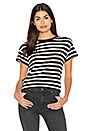 view 1 of 4 The Boxy Crew Tee in Black & White Stripe