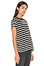 view 2 of 4 The Boxy Crew Tee in Black & White Stripe