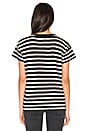 view 3 of 4 The Boxy Crew Tee in Black & White Stripe