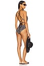 view 1 of 5 The Reversible Lace Up One Piece in Leopard & Black