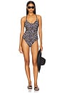 view 2 of 5 The Reversible Lace Up One Piece in Leopard & Black
